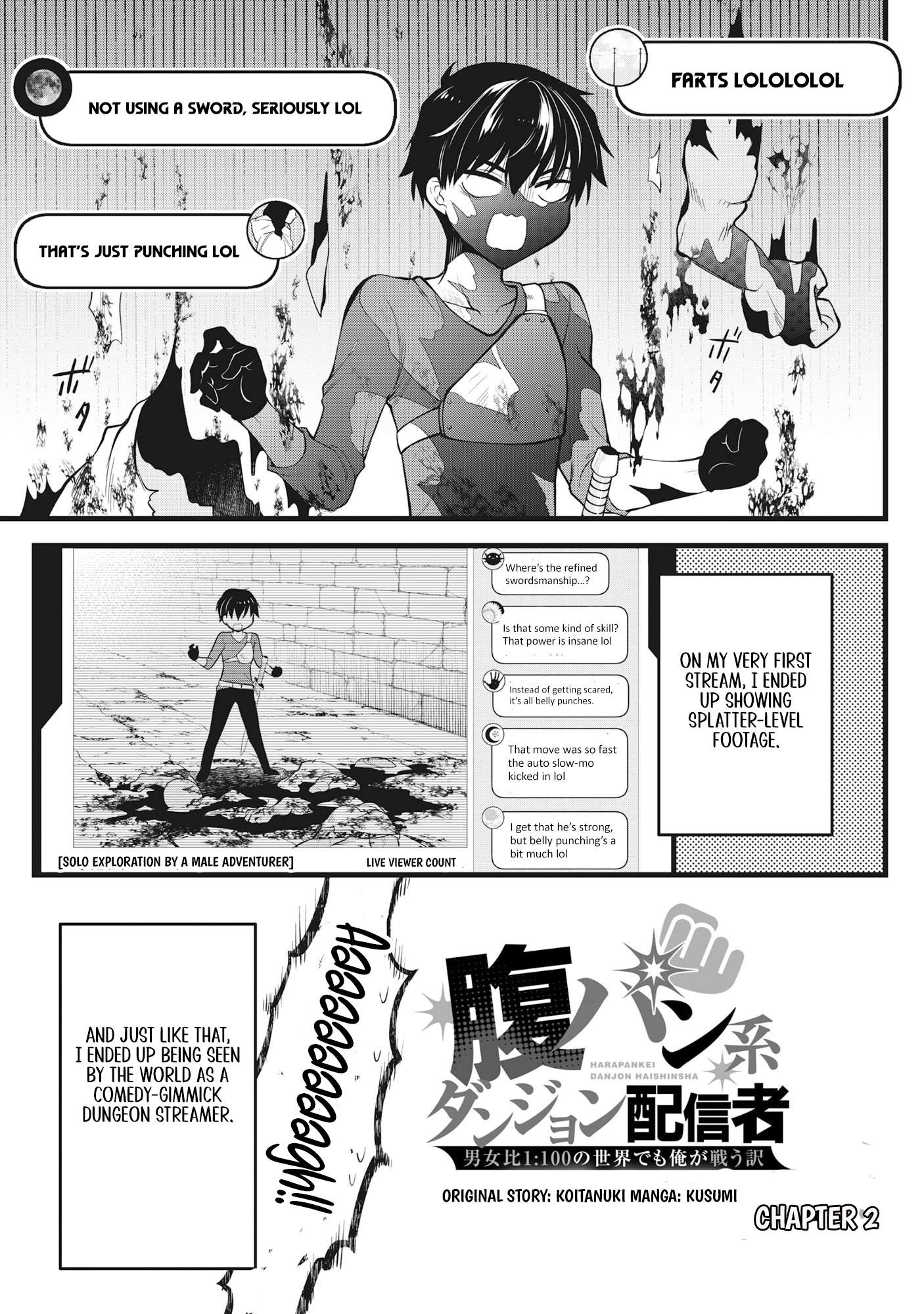 The Belly-Punching Dungeon Streamer: Why I Fight Even in a World with a 1:100 Male-to-Female Ratio Chapter 2-eng-li - Page 1