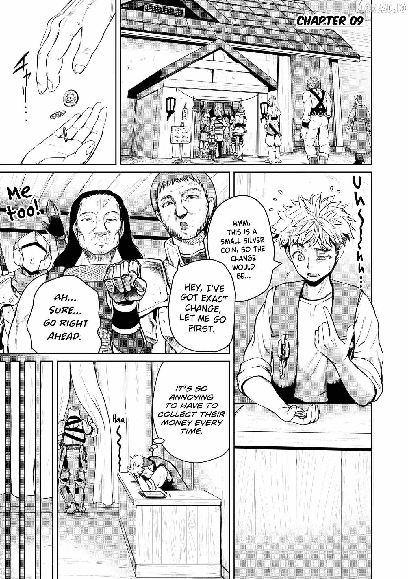 Henkyou no Ofuroya-san, Harem ni naru ~Yamaoku ni Arusabireta Onsen no Kounou ga Chiutosugite Onna Bouken-sha ni Daininkina Ken~ Chapter 9-eng-li - Page 1